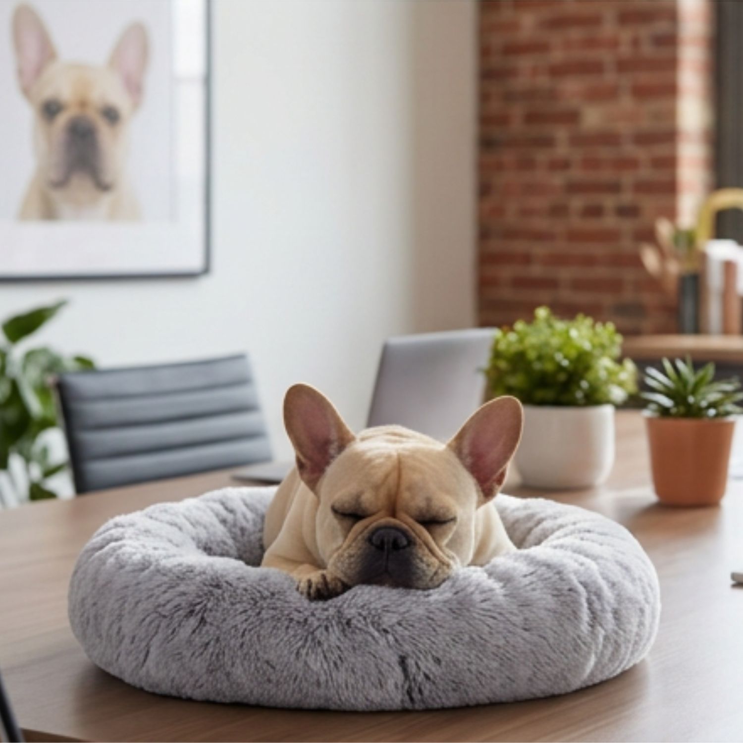 Fifi — CEO of Sleep, napping at her desk